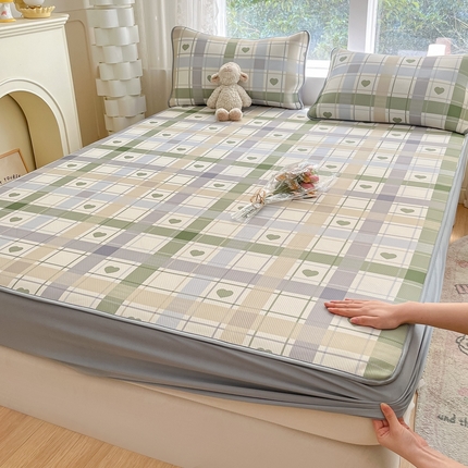 星座 2025大斜纹复合冰丝凉席床笠款 爱心气泡绿-床笠款