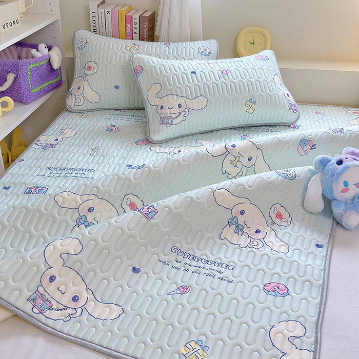 91家纺网 家纺一手货源 找家纺 澳萝拉 2024新款A类凉感丝三丽鸥乳胶凉席 开心大耳狗