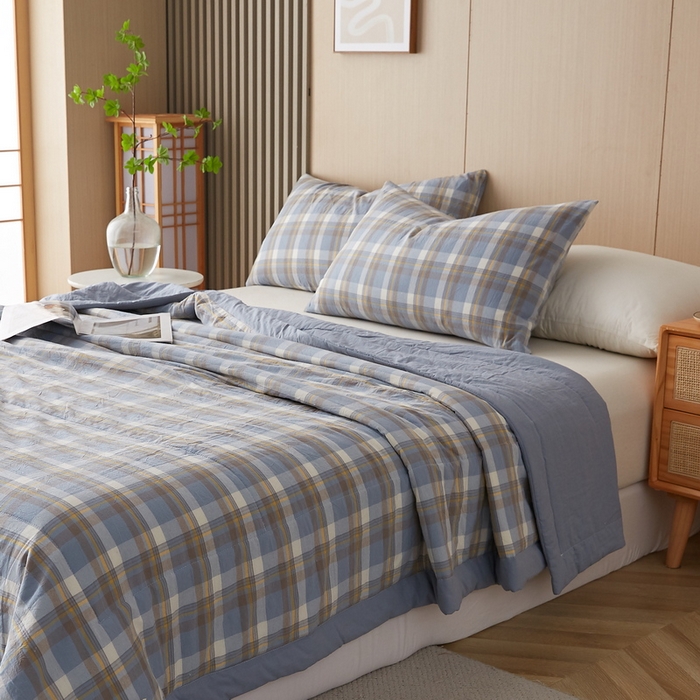 91家纺网 家纺一手货源 找家纺 猎鹿人家纺 2024新款水洗棉棉花夏被 简兮