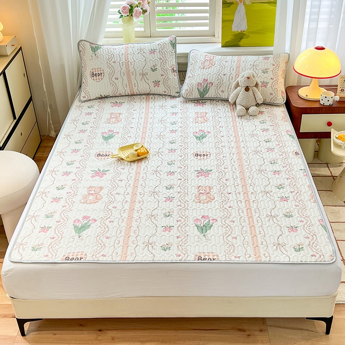 91家纺网 家纺一手货源 找家纺 慕澄家纺 2024新款小版印花0.5乳胶凉席系列 洛丽塔