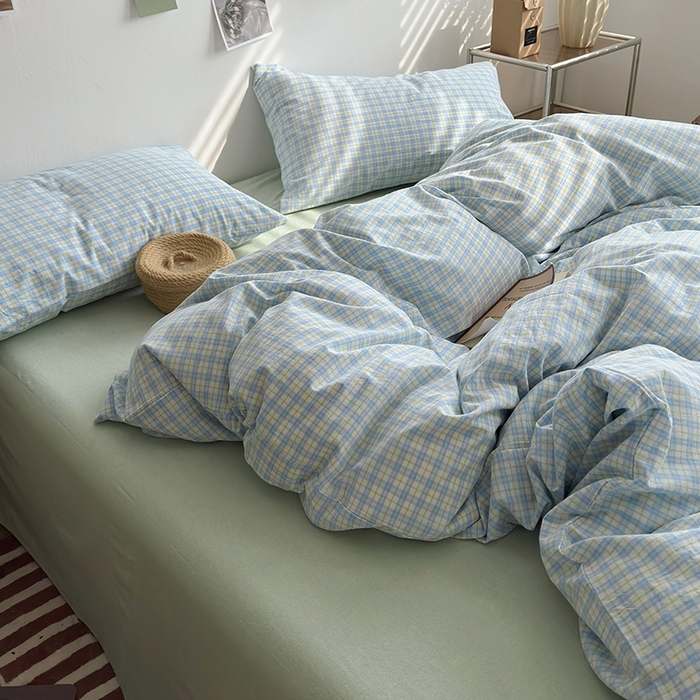 91家纺网 家纺一手货源 找家纺 水洗的故事 2024新款无印良品水洗棉四件套  青果