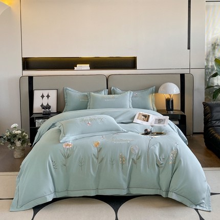 91家纺网 家纺一手货源 找家纺 （总）凯艾玲 2024新款简约轻奢磨毛细斜纹四件套-邂逅