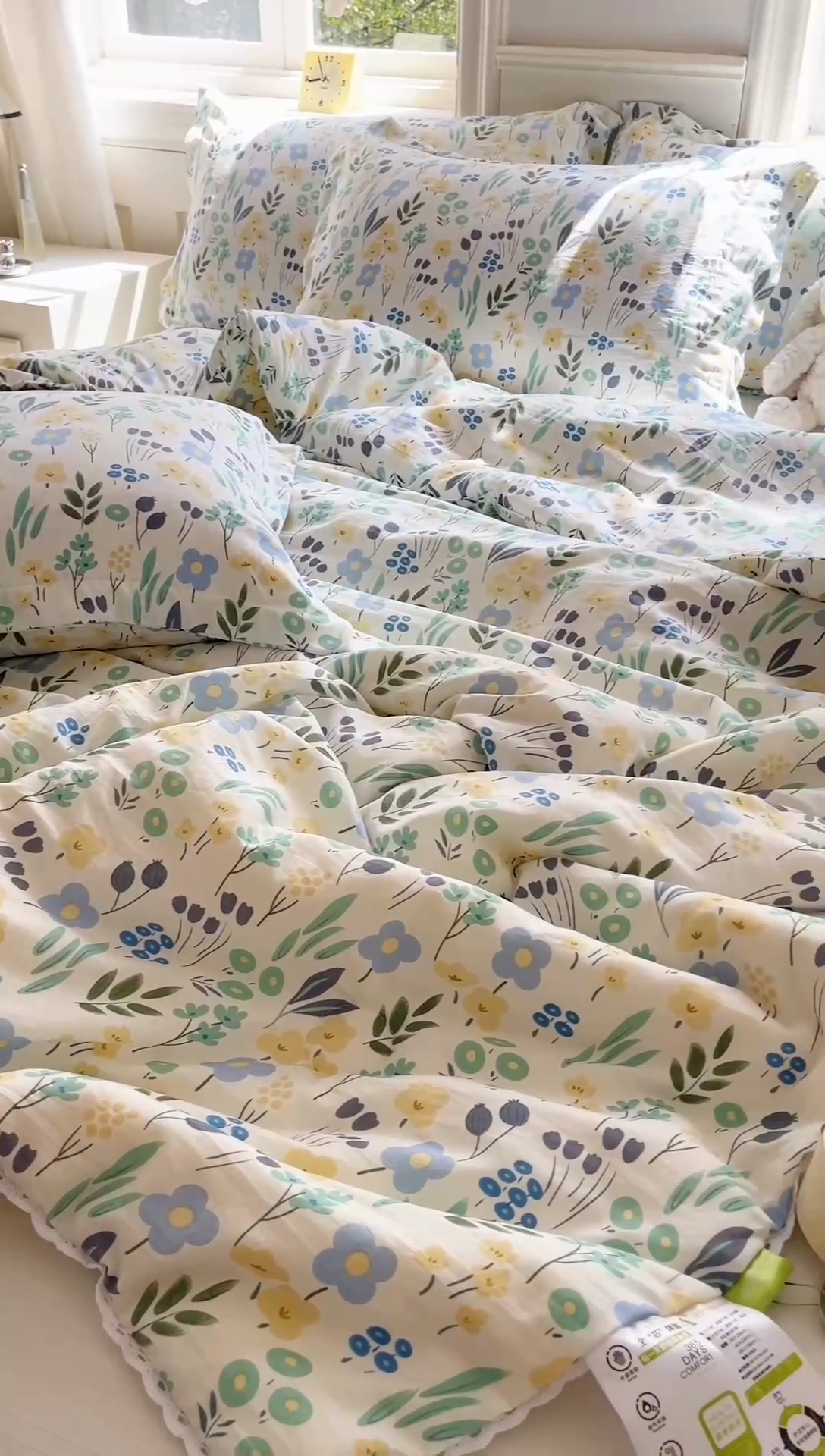 91家纺网 家纺一手货源 找家纺 创优家纺  2025新款A类皱皱纱小花边夏被 夏日风情