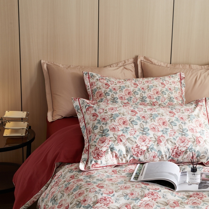 91家纺网 家纺一手货源 找家纺 怡家居 2024新款100支长绒棉印花四件套 彩蝶