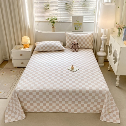 卧趣家纺 2024新品全棉老粗布单品床单床笠系列-单品床单系列 菲颂-米