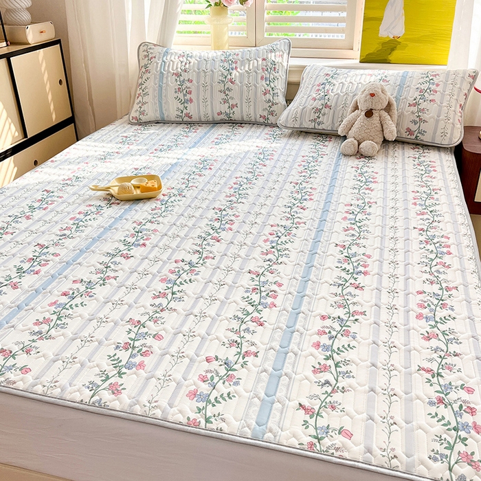 91家纺网 家纺一手货源 找家纺 慕澄家纺 2024新款小版印花0.5乳胶凉席系列 花藤