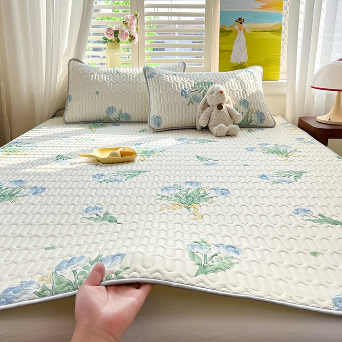 91家纺网 家纺一手货源 找家纺 慕澄家纺 2024新款小版印花0.5乳胶凉席系列 祈愿