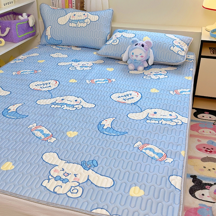 91家纺网 家纺一手货源 找家纺 澳萝拉 2024新款A类凉感丝三丽鸥乳胶凉席 画家大耳狗