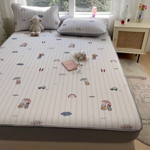 91家纺网 家纺一手货源 找家纺 星座 2025大斜纹复合冰丝凉席床笠款 悠悠小元-床笠款