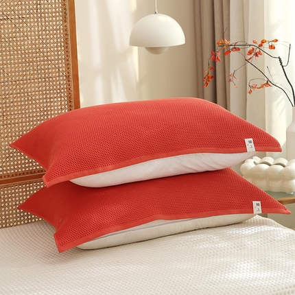 91家纺网 家纺一手货源 找家纺 （总）朴尔家纺-毛巾被 2024新款北欧风素色布标全棉蜂窝华夫格透气枕巾