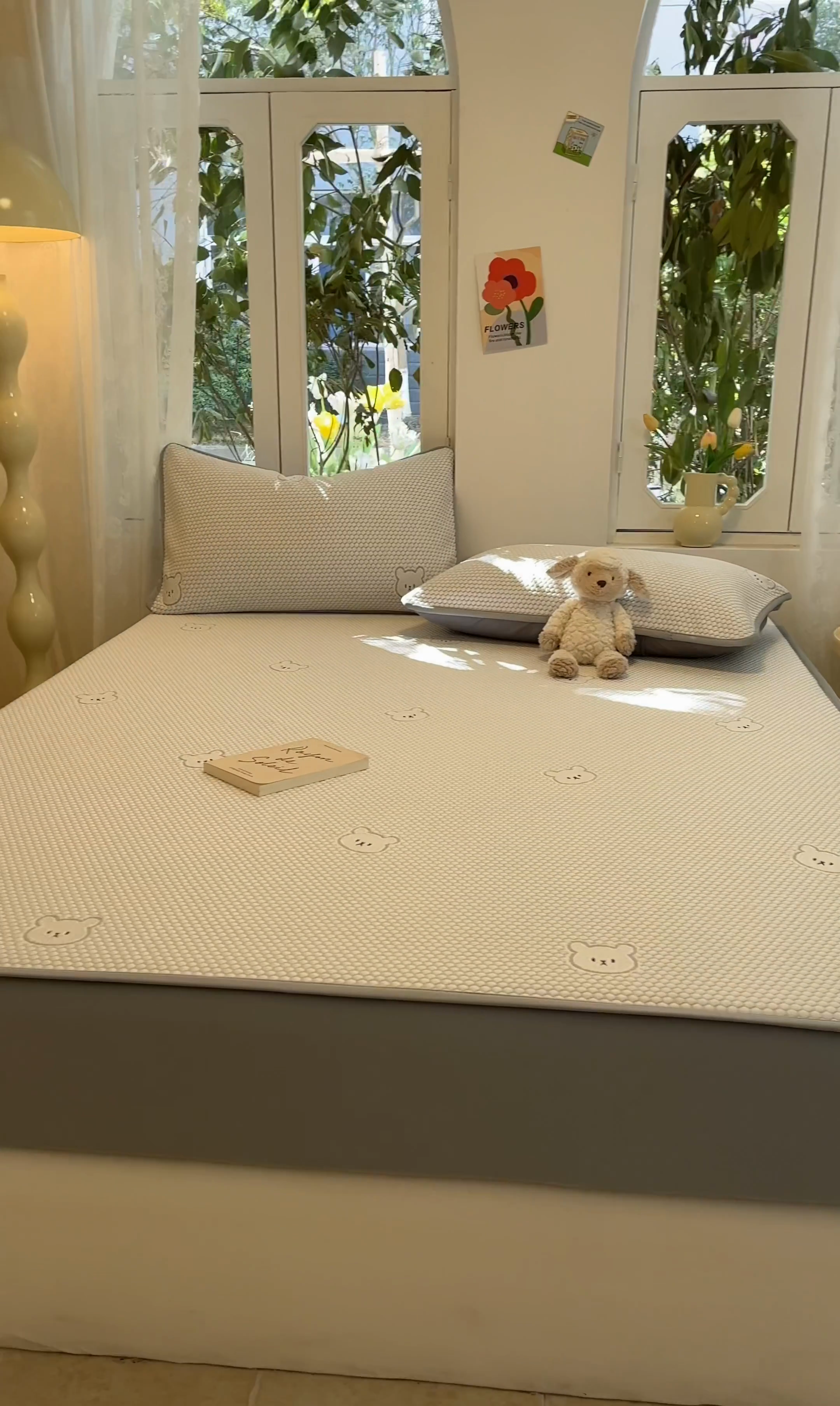 91家纺网 家纺一手货源 找家纺 启程家纺 2024春夏A类凉豆豆凉席床笠款凉席套件 熊仔宝贝