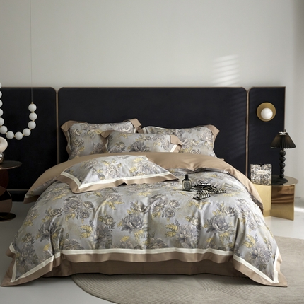 91家纺网 家纺一手货源 找家纺 薏思家纺 2025新款100支澳棉数码印花双飞边全棉四件套 梦境