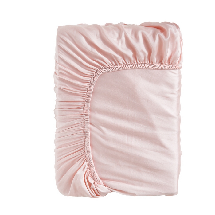 91家纺网 家纺一手货源 找家纺 云栖家居 202460支A类兰精天丝系列单品床笠（风格二） 浅杏粉