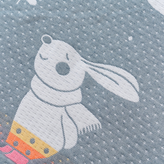 91家纺网 家纺一手货源 找家纺 朴尔家纺-毛巾被 2024新款特惠混纺棉质三层纱布独版AB面枕巾 52*78cm一对 爱心熊灰