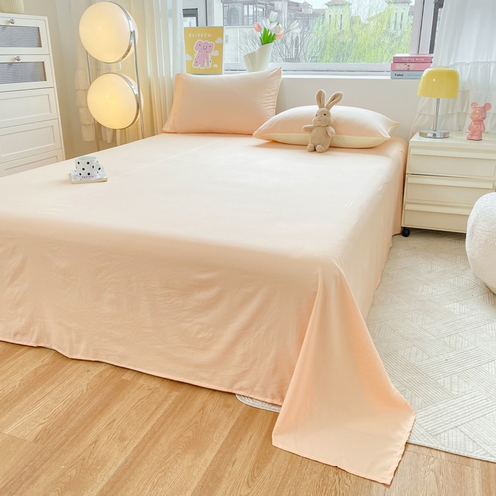 91家纺网 家纺一手货源 找家纺 雨帆家纺 2024新款纯色床单床笠单品系列 -单床单 玉色床单