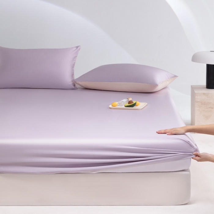 91家纺网 家纺一手货源 找家纺 云栖家居 202460支A类兰精天丝系列单品床笠（风格一） 紫灰