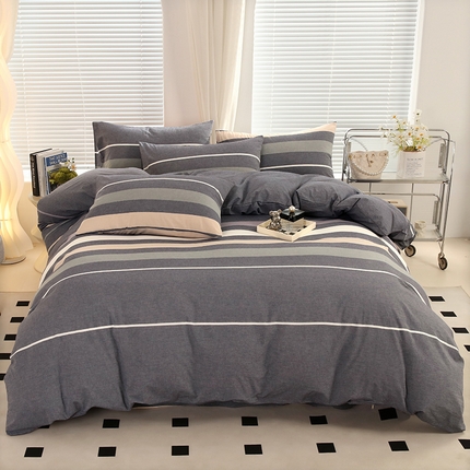 金纱玉纺家纺 2024新款色织全棉水洗棉四件套 伯克利-兰