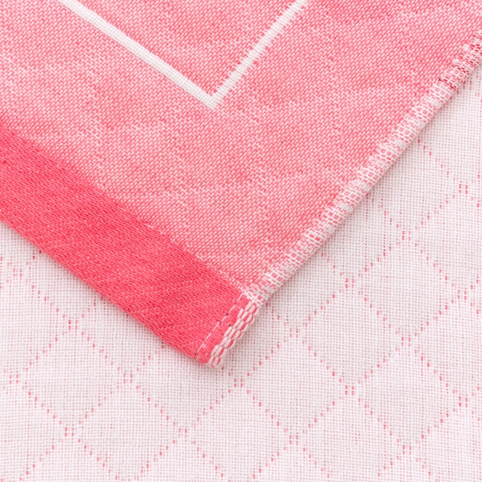 91家纺网 家纺一手货源 找家纺 朴尔家纺-毛巾被 2024新款特惠混纺棉质三层纱布独版AB面枕巾 52*78cm一对 白熊粉