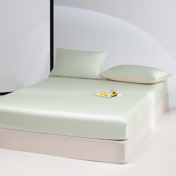 91家纺网 家纺一手货源 找家纺 云栖家居 202460支A类兰精天丝系列单品床笠（风格一） 浅绿