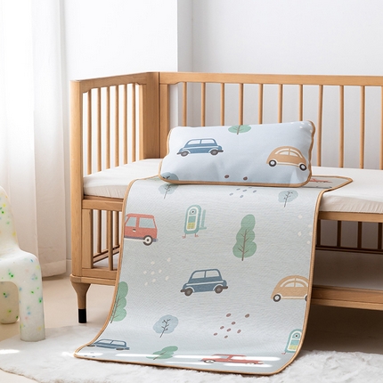 91家纺网 家纺一手货源 找家纺 （总）嗨生活 2025新款古藤+冰丝婴儿凉席 儿童幼儿园凉席 午睡席 冰丝藤席 可定制 