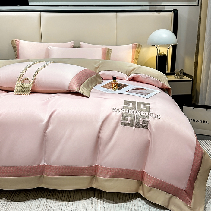 91家纺网 家纺一手货源 找家纺 富盛家纺 2024新款水洗真丝刺绣四件套-威灵顿 威灵顿—粉色