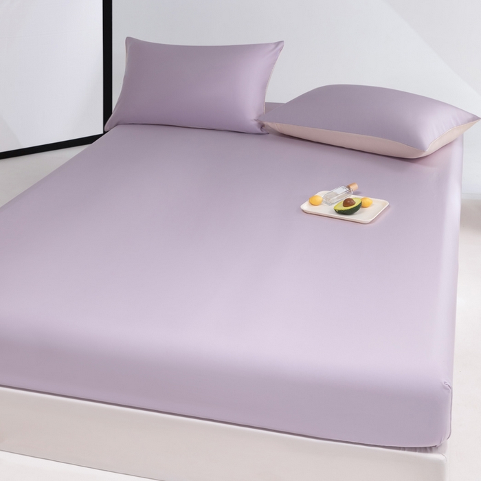 91家纺网 家纺一手货源 找家纺 云栖家居 202460支A类兰精天丝系列单品床笠（风格一） 紫灰