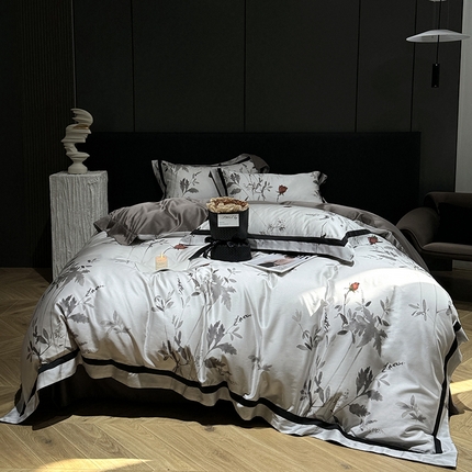 91家纺网 家纺一手货源 找家纺 宜代光年 2024新款天丝棉拼角数码印花四件套 黄昏-晓