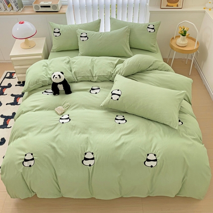 91家纺网 家纺一手货源 找家纺 （总）N先生 2025新款水洗棉泡泡刺绣四件套