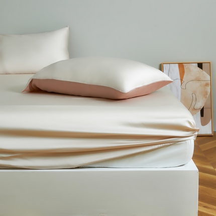 91家纺网 家纺一手货源 找家纺 云栖家居 202460支A类兰精天丝系列单品床笠（风格二） 米白