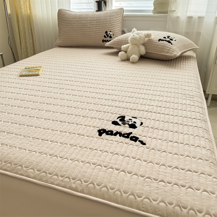 91家纺网 家纺一手货源 找家纺 857家居 2024新款A类原棉大豆夹棉床笠-奶茶熊 奶茶熊-卡布基诺