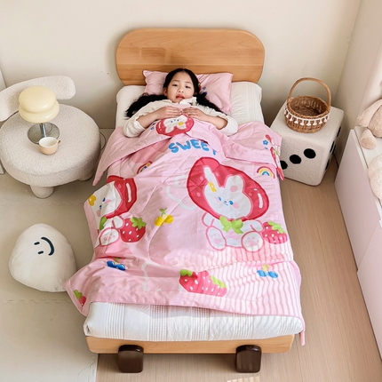 91家纺网 家纺一手货源 找家纺 （总）吉咪兔 2024年新款儿童夏凉被幼儿园夏季小被子纯棉卡通夏天可机洗宝宝空调被