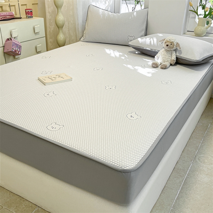 91家纺网 家纺一手货源 找家纺 （总）启程家纺 2024春夏A类凉豆豆凉席床笠款凉席套件