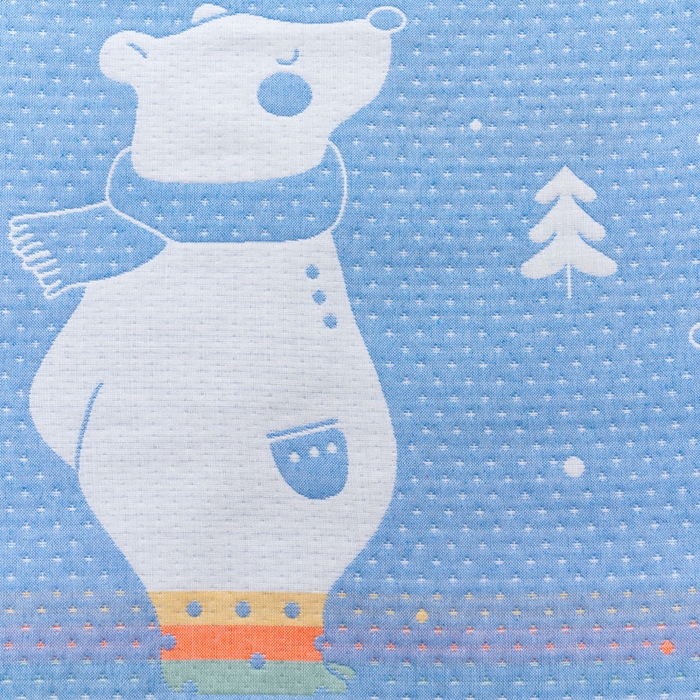 91家纺网 家纺一手货源 找家纺 朴尔家纺-毛巾被 2024新款特惠混纺棉质三层纱布独版AB面枕巾 52*78cm一对 爱心熊兰