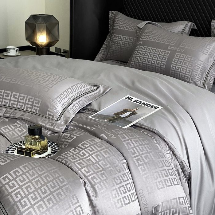 91家纺网 家纺一手货源 找家纺 优悦生活馆 2024新款工艺款提花磨毛四件套-简爱-灰