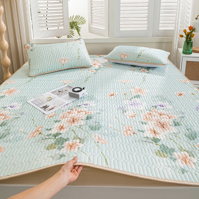 91家纺网 家纺一手货源 找家纺 美丽折家纺 2025新款0.6厚乳胶凉席印花系列 曼谷花海