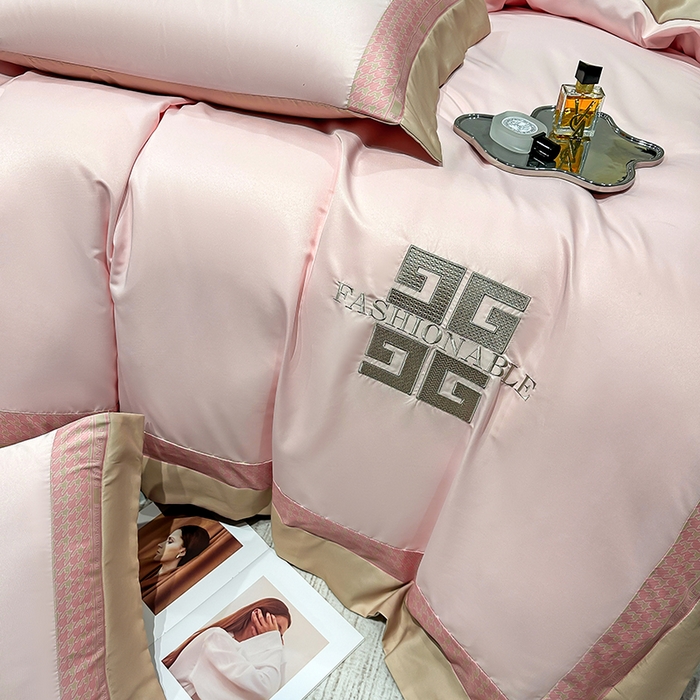 91家纺网 家纺一手货源 找家纺 富盛家纺 2024新款水洗真丝刺绣四件套-威灵顿 威灵顿—粉色