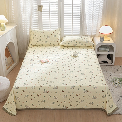 91家纺网 家纺一手货源 找家纺 新印象 2025新款纯棉老粗布三件套 飘絮