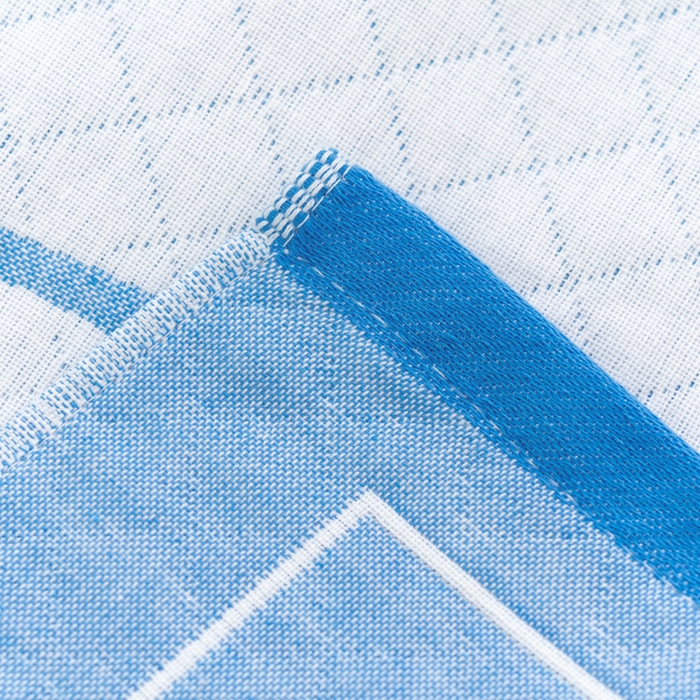 91家纺网 家纺一手货源 找家纺 朴尔家纺-毛巾被 2024新款特惠混纺棉质三层纱布独版AB面枕巾 52*78cm一对 雨伞熊蓝