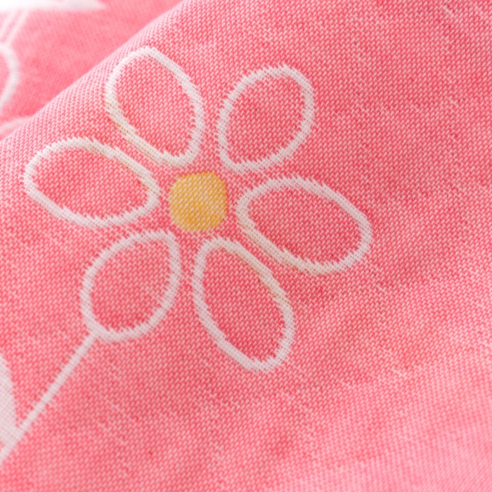 91家纺网 家纺一手货源 找家纺 朴尔家纺-毛巾被 2024新款特惠混纺棉质三层纱布独版AB面枕巾 52*78cm一对 花中细语粉