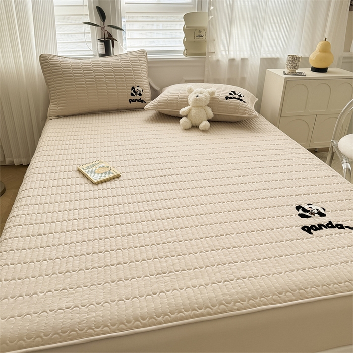 91家纺网 家纺一手货源 找家纺 857家居 2024新款A类原棉大豆夹棉床笠-奶茶熊 奶茶熊-卡布基诺