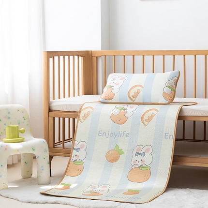 91家纺网 家纺一手货源 找家纺 （总）嗨生活 2025新款古藤+冰丝婴儿凉席 儿童幼儿园凉席 午睡席 冰丝藤席 可定制 