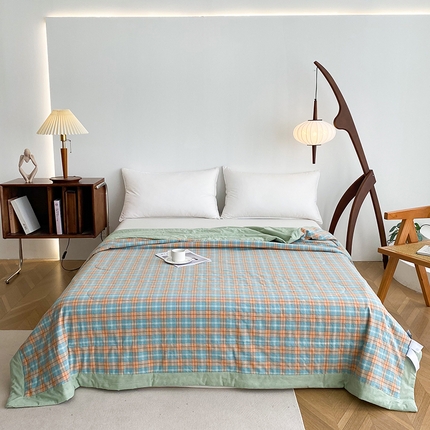 青螺家纺 2024全棉水洗棉双面色织100%新疆棉花夏被三件套四件套枕套床单 支持质检验货 芳华兰