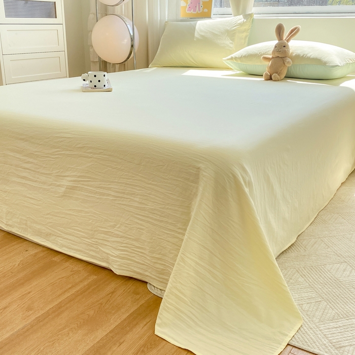 91家纺网 家纺一手货源 找家纺 雨帆家纺 2024新款纯色床单床笠单品系列 -单床单 芝士床单