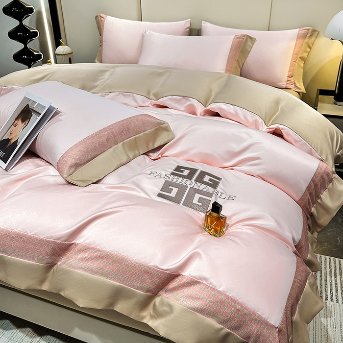 91家纺网 家纺一手货源 找家纺 富盛家纺 2024新款水洗真丝刺绣四件套-威灵顿 威灵顿—粉色