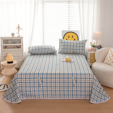 91家纺网 家纺一手货源 找家纺 （总）慕希 2024新款三枚缎卡老粗布床单单品（直角床单 没有花边）