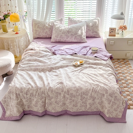 91家纺网 家纺一手货源 找家纺 （总）妖妖家纺 2024新款超柔软糯水洗云朵棉印花夏被四件套