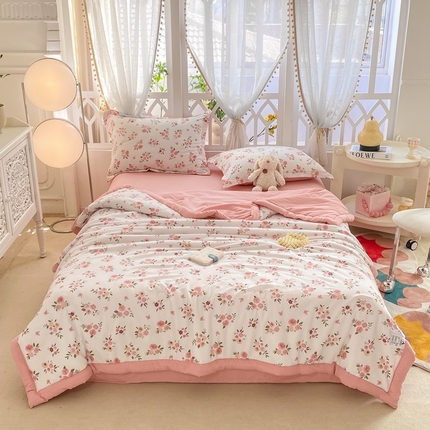 91家纺网 家纺一手货源 找家纺 （总）恋之巢2024新款 泡泡棉印花夏被四件套