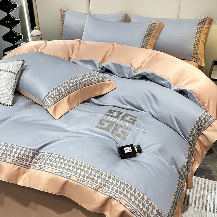 91家纺网 家纺一手货源 找家纺 富盛家纺 2024新款水洗真丝刺绣四件套-威灵顿 威灵顿—灰色