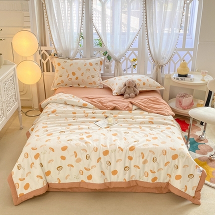 91家纺网 家纺一手货源 找家纺 （总）恋之巢2024新款 泡泡棉印花夏被四件套