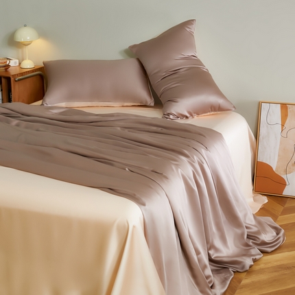 91家纺网 家纺一手货源 找家纺 云栖家居 202460支A类兰精天丝系列单品被套（风格二） 素雅灰&香槟